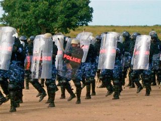 Members of the South Sudan Police Service Formed Police Units practice a drill (State Dept Image/2010)