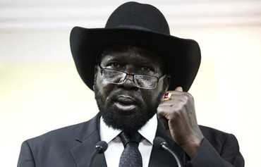 South Sudan's President Salva Kiir addresses a news conference inside his office in the capital Juba regarding floods crisis which have displaced thousands, on September 12, 2013. (Photo ReutersAndreea Campeanu)