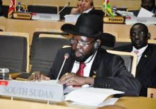 South Sudan's Salva Kiir at the African Union summit in Addis Ababa (goss/Kenneth Thomas)