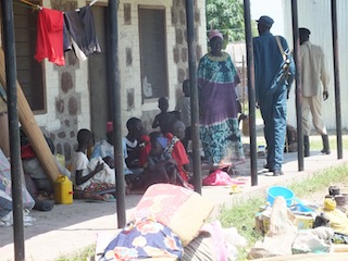 Flood victims in Bor occupying a secondary school. (ST)