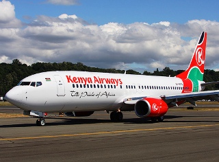 A Kenyan Airways airline ready for take-off (planesplotters)