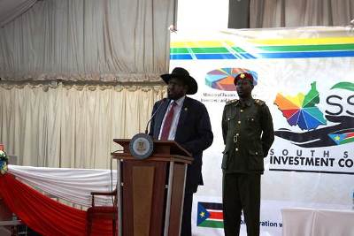 South Sudan's Salva Kiir speaks at the opening of the two-day investment conference in Juba on December 4, 2013 (Photo: Larco Lomayat)