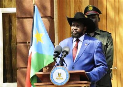 South Sudan's president, Salva Kiir, addresses the media in Juba on 2 May 2013 (Photo: Reuters/Paul Banks)