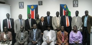Senior members of SPLM political bureau pose for a group picture. (Photo: SPLM TODAY)