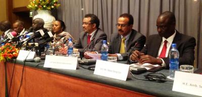 Representatives of the government and opposition from South Sudan at the start of official peace talks in Addis Ababa, January 5, 2014 (Photo: Ethiopian Foreign Affairs ministry)