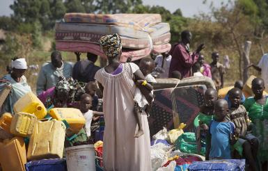 Thousands of refugees fleeing violence in South Sudan have crossed into neighbouring countries, including Uganda and Sudan (AP)