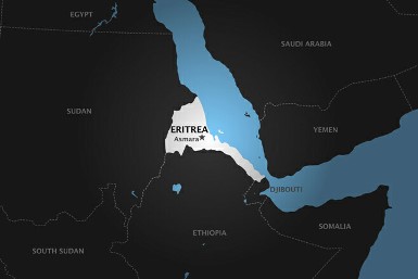 Map of the secretive Red Sea nation, bordering Sudan and Ethiopia, (Map HRW)