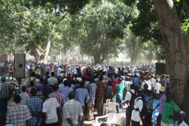 Thousands attended a public rally in Torit on 21 February 2014, calling for peace and reconciliation in South Sudan (ST)