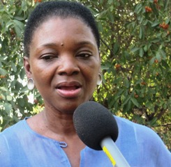 Valerie Amos, the UN humanitarian coordinator, speaks to the press in South Sudan's Jonglei state on 8 February 2012 (ST)
