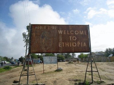 The Kenya-Ethiopia border crossing sign (goseewrite)