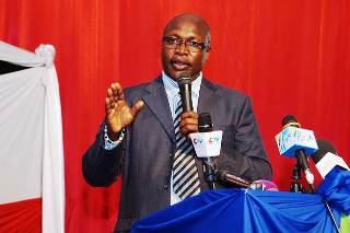 Eastern Equatoria state Governor Louis Lobong Lojore speaking at the Equatoria conference in Juba, January 10, 2014 (Larco Lomayat)