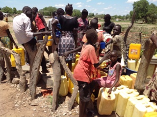 The only bore hole that supplies thousands of South Sudanese refugees at the Ocea cluster in Uganda's Rhino camp (ST)
