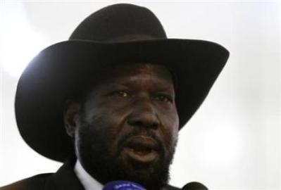 South Sudanese president Salva Kiir speaking at a press conference at Khartoum airport on 5 April 2014 (Photo: Reuters/Mohamed Nureldin Abdalla)