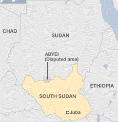 Map showing Sudan's conflict-affected South Kordofan and Blue Nile states