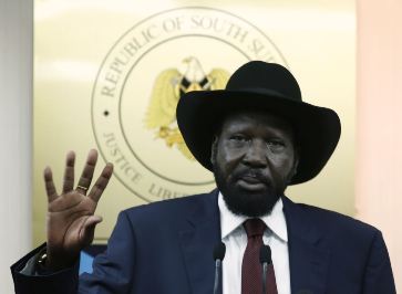 South Sudan's president, Salva Kiir, gestures during a news conference in the capital, Juba, on 18 December 2013 (Photo: Reuters)