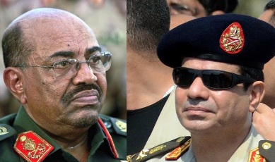 Sudanese president Omer Hassan al-Bashir (L) & Egypt's president-elect Abdel-Fatah al-Sisi (R)