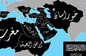 Map of the prospective Islamic state released by the ISIS