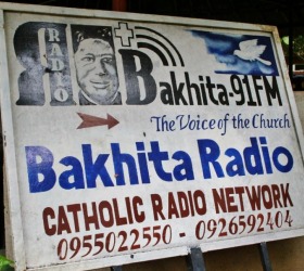 A sign post of Bakhita radio in the capital Juba (credit: talkofjuba)
