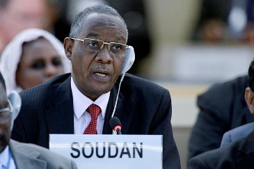 Sudan's minister for justice, Mohamed Bushara Dousa, at the 27th session of the UN Human Rights Council in Geneva on 24 September 2014 (Photo: UN/Jean-Marc Ferré)