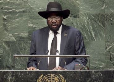 South Sudanese president Salva Kiir addresses the 69th session of the United Nations General Assembly in New York on 27 September 2014 (Photo: Cia Pak/UN)