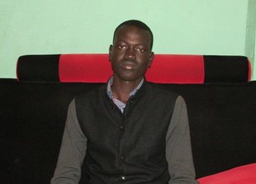 Lual Jiel Magok, the vice-president of the South Sudanese students' union in Kampala, on 7 September 2014 (ST)