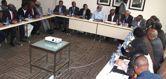 General view of the meeting between the AUHIP, Darfur mediator, UN envoy for Sudan and SRF rebels (IGAD courtesy photo)