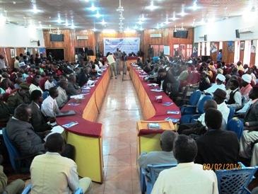 Officials attend the opening of a peace and reconcilation conference in Western Bahr el Ghazal capital Wau on September 2014 (ST)
