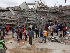 Pictures of Nigerian Preacher TB Joshua`s Synagogue Church building which collapsed last Friday (Photo:newsofthesouth)