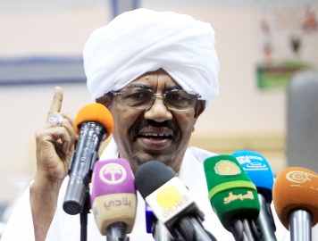 Sudanese president Omer Hassan al-Bashir addresses the general convention of the ruling National Congress Party in Khartoum on 23 October 2014 (SUNA)