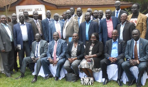 The SPLM in Opposition leadership meets in the Kenyan capital, Nairobi, on 19 October 2014 (ST)
