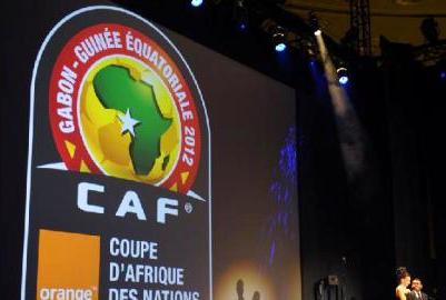 The logo of the Africa Cup of Nations 2012 is seen on a giant screen during the draw ceremony for the CAF 2012 competition in Malabo on 29 October 2011 (Photo: AFP)