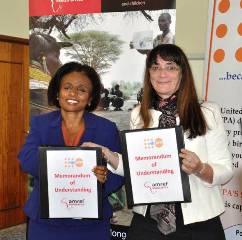 Amref Health Africa's director-general, Teguest Guerma, and Laura Laski, chief of sexual and reproductive health at UNFPA (Photo courtesy of Amref)