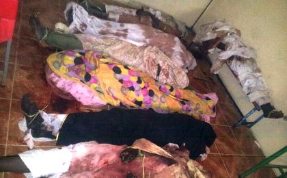 Slain bodies of people killed in South Darfur’s Hamada village by unidentified armed men on 26 November 2014 (ST)
