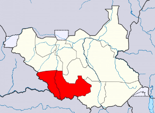 The map of Western Equatoria in red