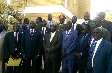 قيادات دولة الجنوب بمقر الملحقية الثقافية لسفارة جوبا بالخرطوم - سودان تربيون