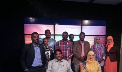 Sudanese Congress party leader Ibrahim al-Sheikh at the studios of Omdurman TV