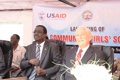 US embassy chargé ambassador Charles Twining and education minister John Gai attend the BRAC launch (Photo courtesy of USAID)
