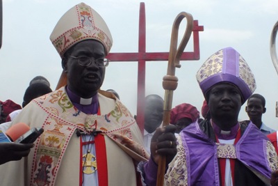 Archbishop Daniel Deng Bul at the consecration event on Ayod county on February 8, 2015 (ST)