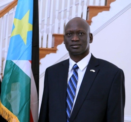 South Sudan’s Ambassador to the United States, Garang Diing Akuong, on 23 February 2015 (Photo South Sudan embassy)