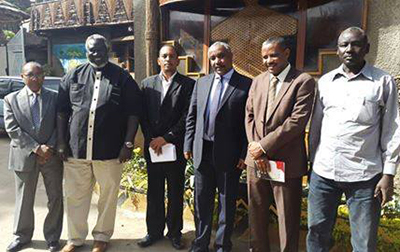 Sa’ihoon and SPLM-N leaders pose together in an undated picture