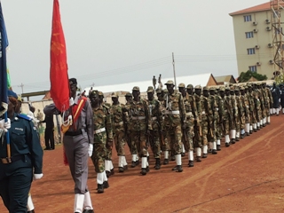 Soldier marching during the SPLM/A day in Wau on May 16, 2015 (ST)