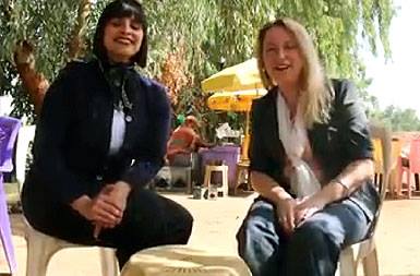 Two American diplomats from the US embassy to Sudan sipping tea on on the River Nile street, The video was released on 21 May 2015