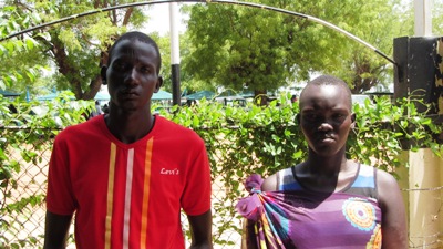 Thon Malual Garang and his wife Ayen Madit in Bor May 30, 2015 (ST)