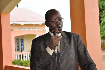 Jonglei health minister, Angok Kuol speaks to lawmakers in Bor, June 5, 2015 (ST)