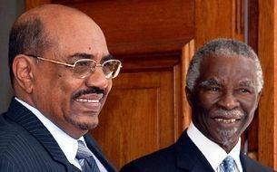 FILE - AUHIP chief Thabo Mbeki (R) with Sudanese president Omer Hassan al-Bashir (L)
