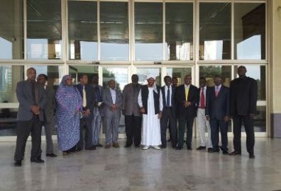 Sudan Call leders pose outside the AUPSC building in Addis Ababa on 24 August - (Photo ST)