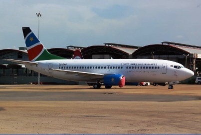 C5-SMS, Boeing 737-300, South Supreme Airlines at Juba International Airport (ST photo)