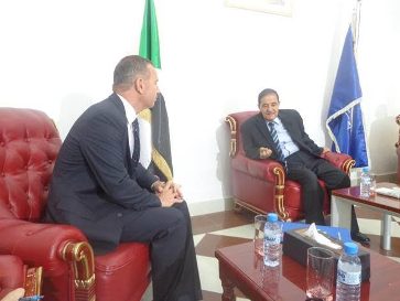 Sudanese minister of Interior General Esmat Abdel-Rahman (R) meeting with European Union (EU) ambassador in Khartoum Tomas Ulicny October 7, 2015 (EU handout photo)