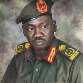 SPLM-IO newly elected secretary general, Dhieu Mathok Diing Wol, also promoted to the rank of Lieutenant General in the SPLA-IO forces, 31 December 2015 (ST Photo)