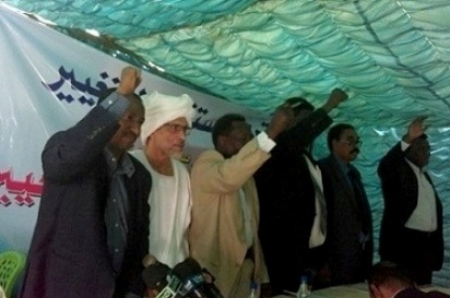 FFC leaders at the launch ceremony held in Khartoum on 23 February 2016 (ST Photo)